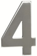 Házszám "4", RN.95L, rozsdamentes acél