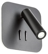 Redo 01-1492 - QUDA LED fali lámpa LED/6W/230V + LED/3W CRI 90 USB fekete