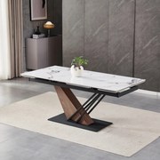 Fehér Márvány/Tölgy Színű Bővíthető Étkezőasztal. REX 2 180-240 cm