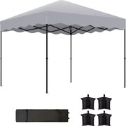 Outsunny Pavilon kb. 3x3m, vízlepergető Stabil Télálló Pop-up Összecsukható Pavilon UV Védelemmel 50+, Összecsukható Party Sátra Kerti Pavilon Kerek T