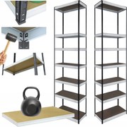 Tárolószekrény fém állvány Helios 270x30x30cm 7Px175kg Tömör