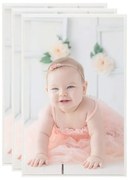 3 db ezüstszínű MDF asztali fényképkeret 13 x 18 cm