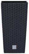 Prosperplast Rato Square virágtartó, antracit 20x20x37,6 cm, M