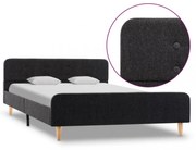 sötétszürke zsákvászon kárpitozású ágykeret 120x200 cm