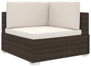 vidaXL 1 db barna polyrattan moduláris sarokfotel párnákkal