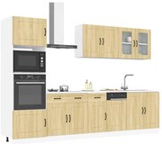 vidaXL 7 részes konyhaszekrény szett Kalmar sonoma tölgy műszaki fa