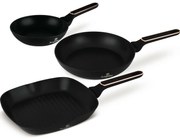 BerlingerHaus Black Rose titánbevonatú serpenyő szett, 3 db