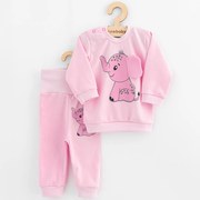 Baba együttes póló és szabadidő nadrág New Baby Happy Elephant pink, vel. 80 (9-12 h)