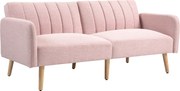 HOMCOM 2-Személyes Modern Ágyazható Kanapé 173x75x73 cm Összecsukható Ágyazható Kanapé Szintetikus Vászonnal Kárpitozva, 3-Fokozatban Állítható Támláv