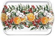 Karácsonyi műanyag kis tálca 13x21 cm Téli Narancsvarázs