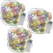 LED fényfüzér 3 x 40 LED színes időzítős beltéri 4 m