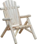 Outsunny Időjárásálló Adirondack Szék Fából készült Kültéri Kertiszék Magas Támlával és Karfákkal Erkélyszék Kerti Ülőhely 83cm x 68cm x 101cm Termész