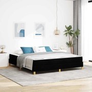 Boxrugós ágy Fekete és Barna 180 x 200 cm Textil és mérnöki fa