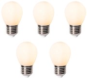 5 db E27 dimbare LED lamp P45 opaal glas 3W 250 lm 2200K