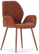 Terrakotta színű kárpitozott étkezőfotel szett 2 db-os Ansu – Marckeric