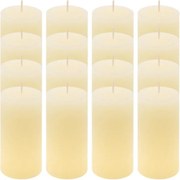 Rusztikus gyertya készlet 10 cm Ø 5 cm 16 db krém