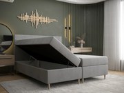 Franciaágy  Boxspring 140 cm Flu (sötétszürke) (matraccal és tárolóhellyel). Akció -16%. 1046534