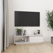 fehér tömör fenyőfa TV-szekrény 110 x 30 x 33,5 cm