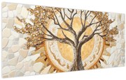 Kép – Arany életfa mozaikban (120x50 cm)