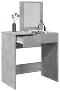 betonszürke fésülködőasztal tükörrel 73 x 46,5 x 120 cm