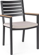 Antracitszürke fém kerti szék Henna – Bizzotto