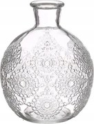 Üveg váza 12cm gömb alakú Átlátszó, mintás