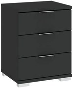 Háromfiókos Kis Szekrény Fekete Színben. PRAGA 42x46x61 cm.