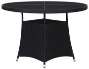 vidaXL fekete polyrattan kerti asztal Ø110x74 cm