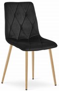 Fekete bársony étkezőszék LIBRA