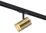 Modern arany színű spotlámpa borostyán üveggel 1 fázisú sínrendszerhez - Iconic Lloyd