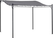 Outsunny Pergola Kert Pavilon Napernyő Fedelet A Fém Szürke 297x297cm | Aosom
