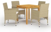 5 részes bézs kerti étkezőgarnitúra