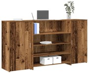 recepciós pult antik fa 200x50x103,5 cm szerelt fa