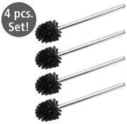 Fényes ezüstszínű rozsdamentes acél tartalék WC-kefe szett 4 db-os Ø8cm – Wenko