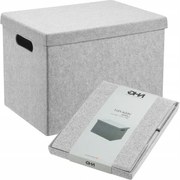 Tároló Doboz Összecsukható Doboz Fedéllel Szürke 36x26x27cm