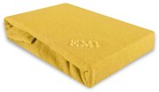 EMI sárga frottír gumis lepedő, 90 (100)x200-as lap