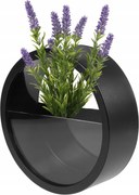 Fali Váza Kerek Fekete 18cm Virágtartó Függő Kerek Dekoratív
