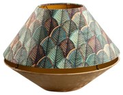 Dupla bársony lámpabúra levélminta bézs színben, arany belsejével