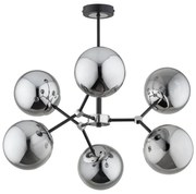 Csillár rúdon FOTON 6xE14/40W/230V fekete/szürke