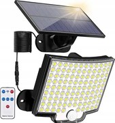 Napelemes Lámpa Halogén Szürkületi Mozgásérzékelő 106 Led Kerti Garázs