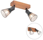 Ipari reflektor fekete fával, 2 lámpás - Kristina