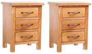 2 db tömör tölgyfa éjjeliszekrény 40 x 30 x 54 cm