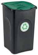 STEFANPLAST Szelektív hulladékgyűjtő ECOGREEN 50 L, fekete/zöld fedéllel, szelektív hulladékgyűjtéshez