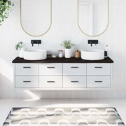 sötétbarna kezelt tömör fa fürdőszobai pult 180x60x(2-4) cm