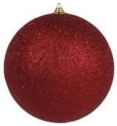 Óriás karácsonyi gömb 25 cm piros glitteres