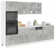 “Lyon” 7 részes betonszürke szerelt fa konyhaszekrény szett