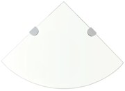 2 db átlátszó üveg sarokpolc krómtartóval 35 x 35 cm