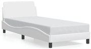 fehér műbőr ágykeret Dover 90x190 cm