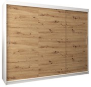 Ruhásszekrény 250 cm Toki (matt fekete + artisan tölgy). 1064861