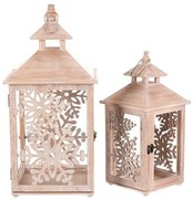 2 db Vločka fa lámpa szett, természetes